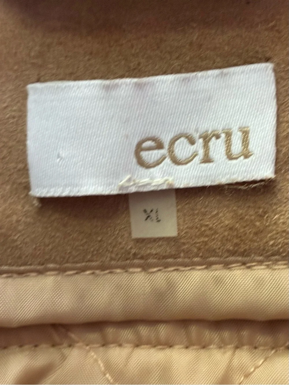 ECRU Women’s Suede Jacket XL Removable Quilted Zip-Out Lining Button Down